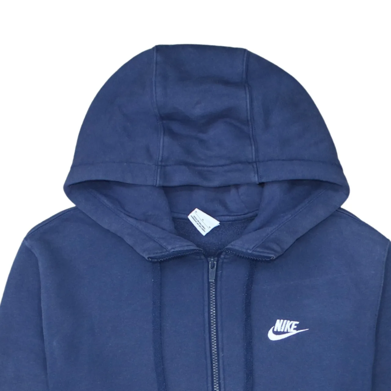 Nike Navy Blue Full Zip Hoodie Men's Medium Embroidered Swoosh Split Pocket Sweatshirt sold by Vintage Club product image thumbnail 3