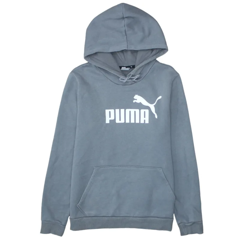 Puma Grey Hoodie Men's Medium Printed Logo Drawstring Hood Front Pocket Sweatshirt sold by Vintage Club