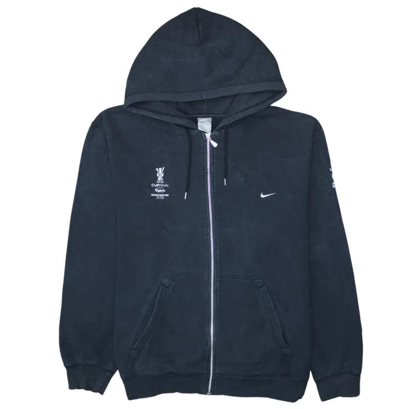 Nike Black Full Zip Hoodie Men’s XXLarge Embroidered Logos Cup Final 2004 Fleece Sweatshirt sold by Vintage Club