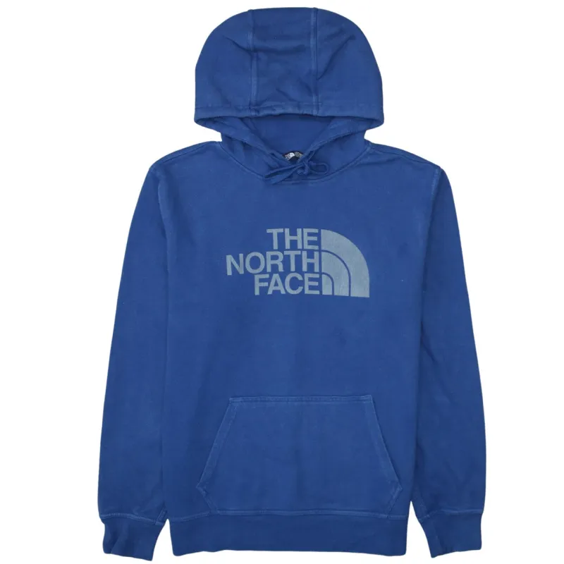 The North Face Blue Hoodie Men's Medium Printed Logo Front Pocket Pullover Sweatshirt sold by Vintage Club