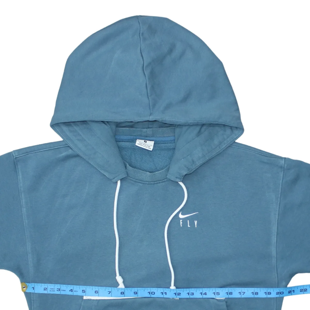 Nike Blue Hoodie Men’s Small Printed Fly Logo Front Zip Pocket Pullover Sweatshirt sold by Vintage Club product image thumbnail 5