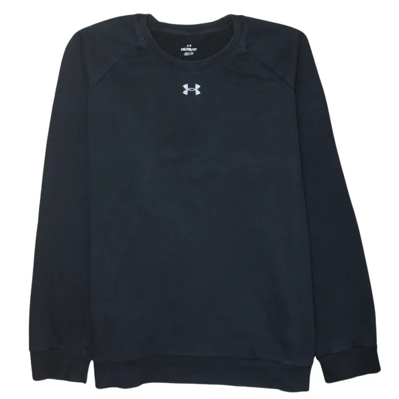 Under Armour Black Sweatshirt Men's XXLarge Small Chest Logo Crewneck Pullover Fleece Top sold by Vintage Club