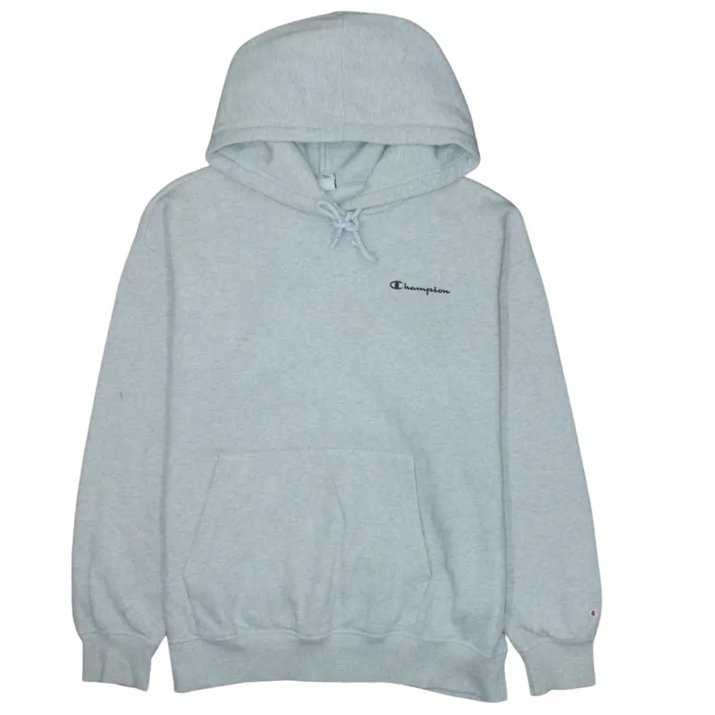 Champion Light Grey Hoodie Women’s XXLarge Embroidered Chest Logo Front Pocket Pullover Sweatshirt sold by Vintage Club
