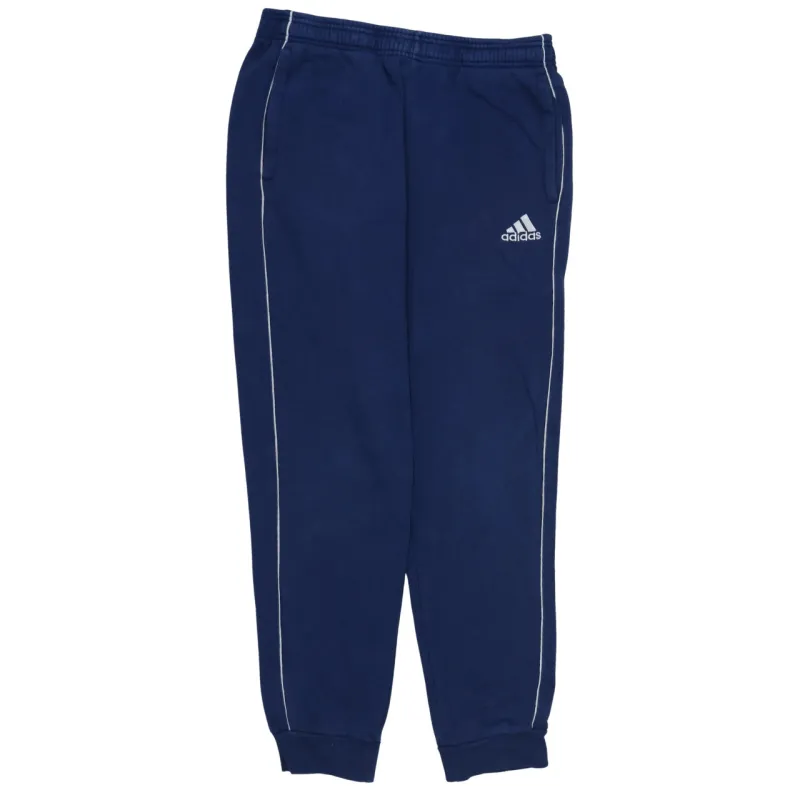 Adidas Navy Blue Joggers Men’s Medium Embroidered Logo Contrast Piping Cuffed Sweatpants sold by Vintage Club