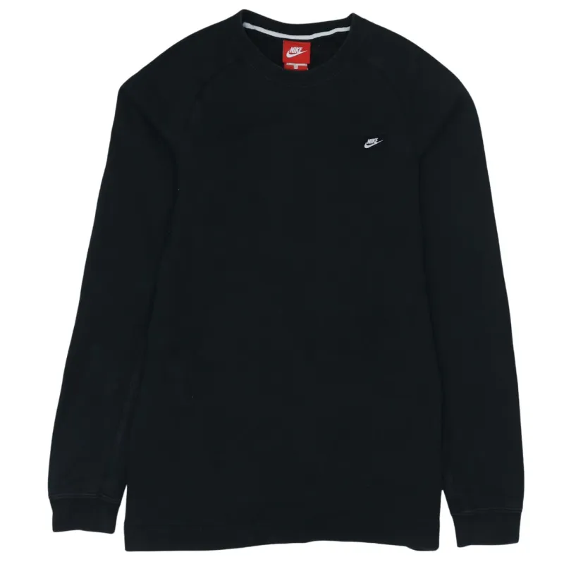 Nike Black Sweatshirt Men's XSmall Embroidered Swoosh Zip Pocket Crewneck Pullover sold by Vintage Club