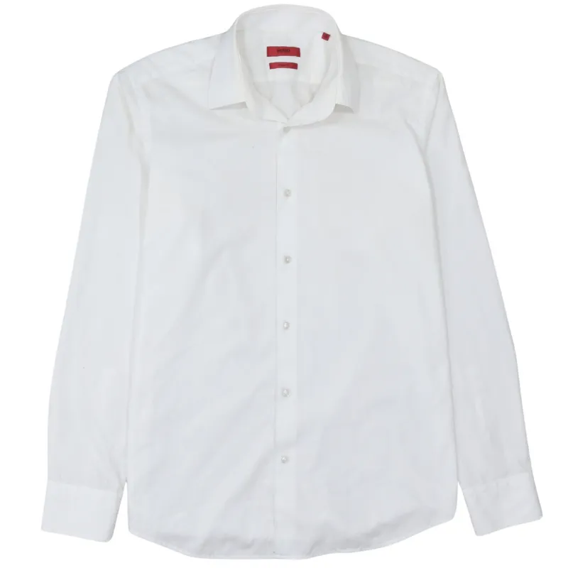 HUGO BOSS White Shirt Men's 15.75 40 Classic Long Sleeve Button Front Smart Casual made by Hugo Boss