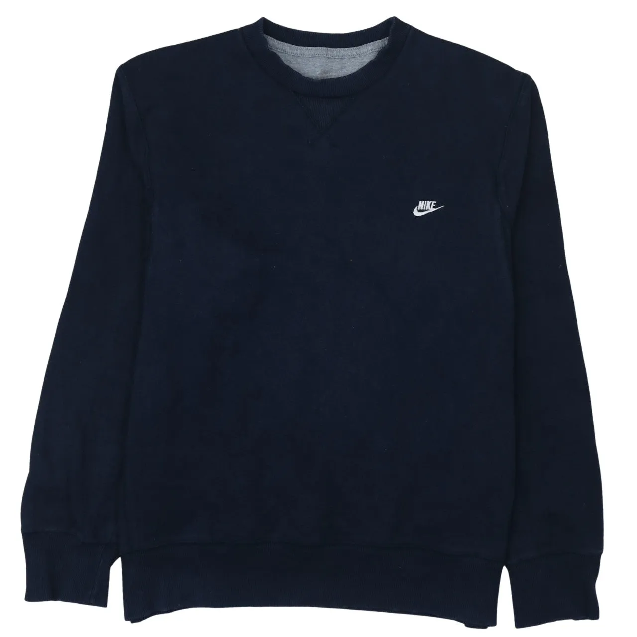 Nike Navy Blue Sweatshirt Men's XLarge Embroidered Swoosh Logo Crewneck Pullover Fleece Top sold by Vintage Club