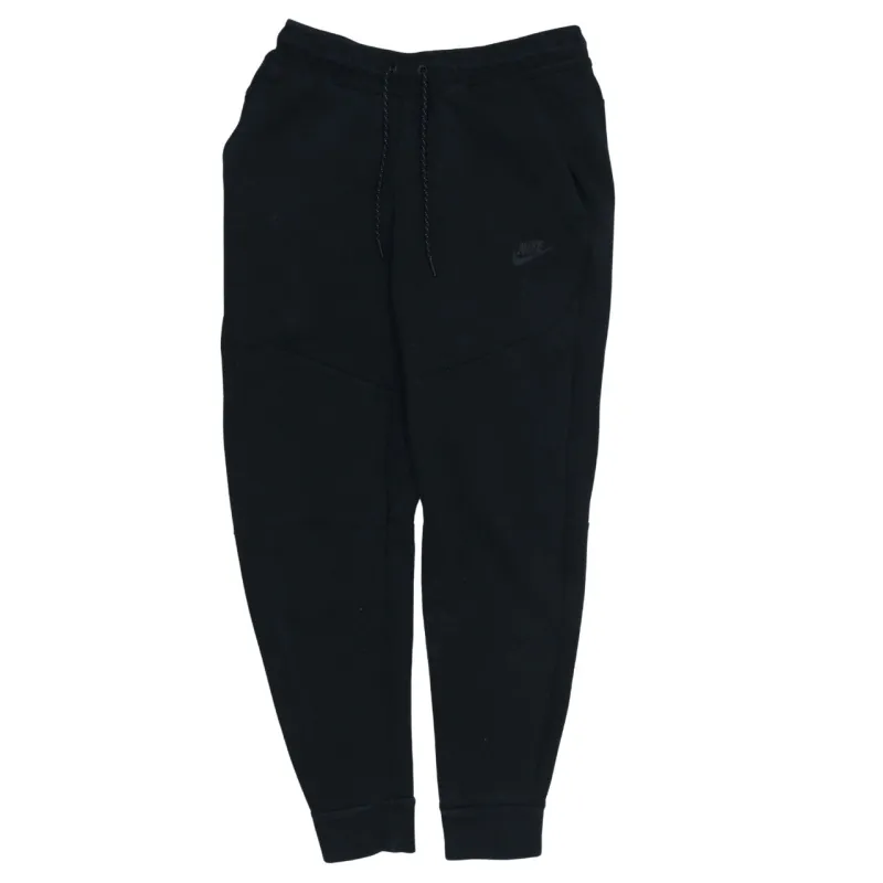 Nike Black Joggers Sweatpants Men's Small Printed Logo Zip Pocket Cuffed Track Bottoms made by Nike