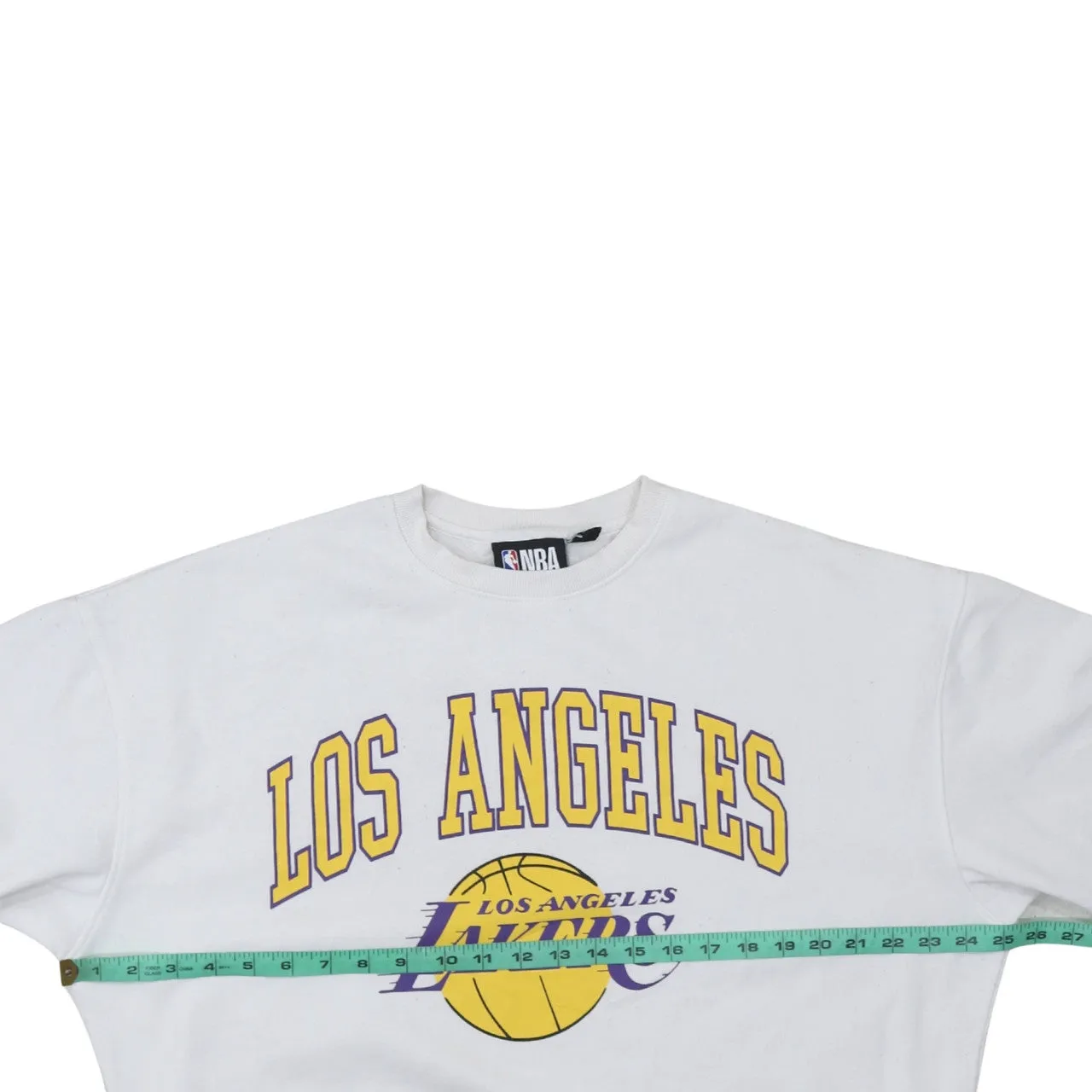 NFL White Sweatshirt Women’s Small Los Angeles Lakers Printed Logo Crewneck Pullover sold by Vintage Club product image thumbnail 5