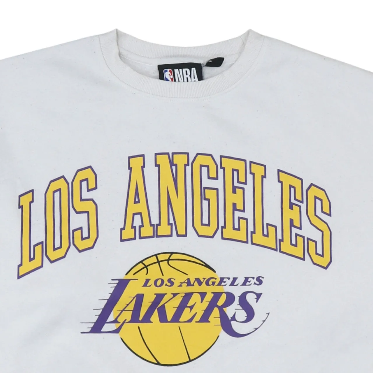 NFL White Sweatshirt Women’s Small Los Angeles Lakers Printed Logo Crewneck Pullover sold by Vintage Club product image thumbnail 3