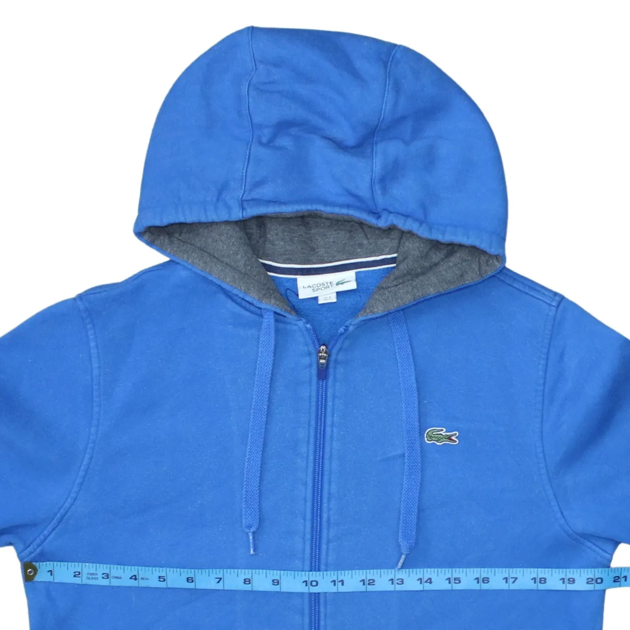 Lacoste Blue Full Zip Hoodie Women’s Medium Embroidered Croc Logo Front Pockets Sweatshirt sold by Vintage Club product image thumbnail 5