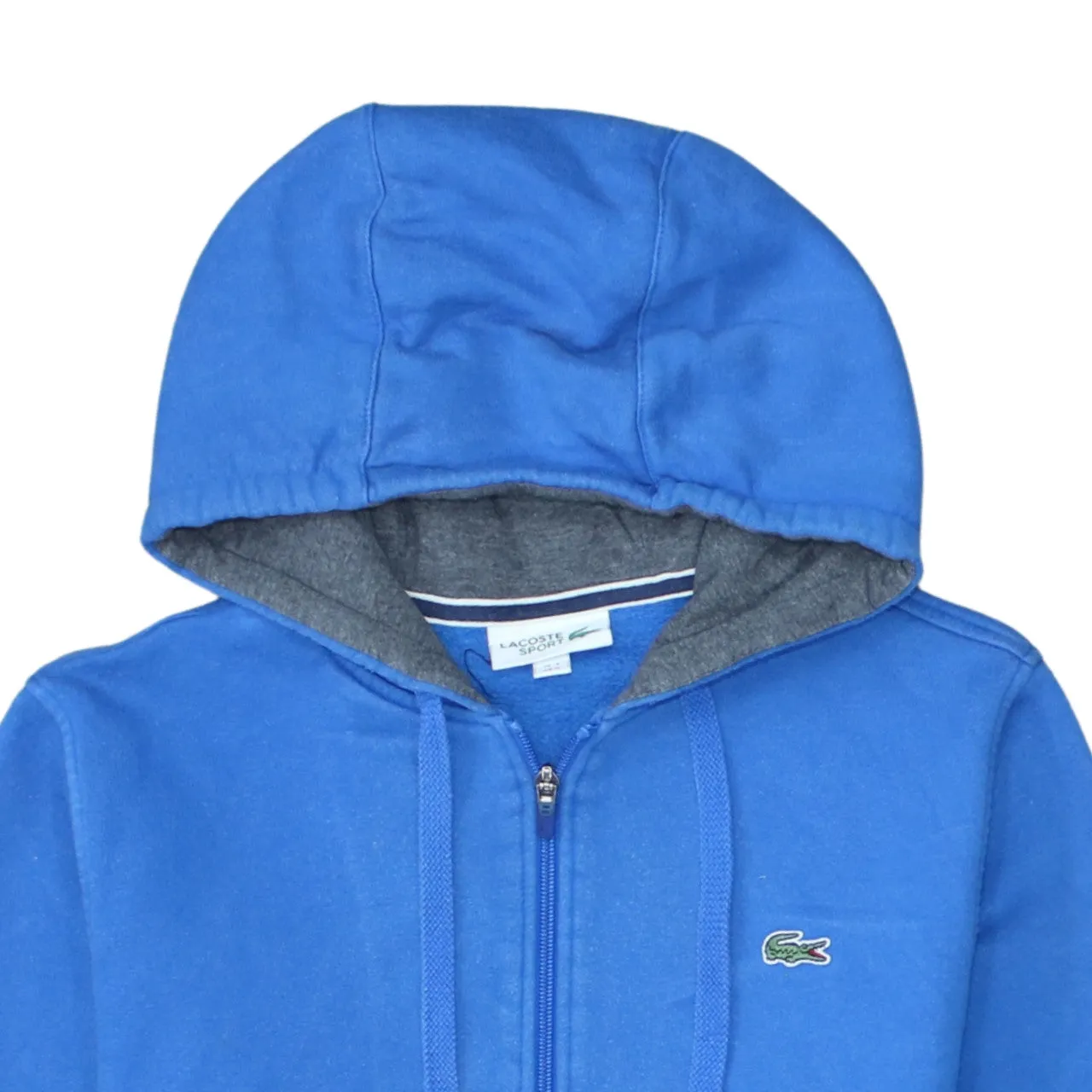 Lacoste Blue Full Zip Hoodie Women’s Medium Embroidered Croc Logo Front Pockets Sweatshirt sold by Vintage Club product image thumbnail 3
