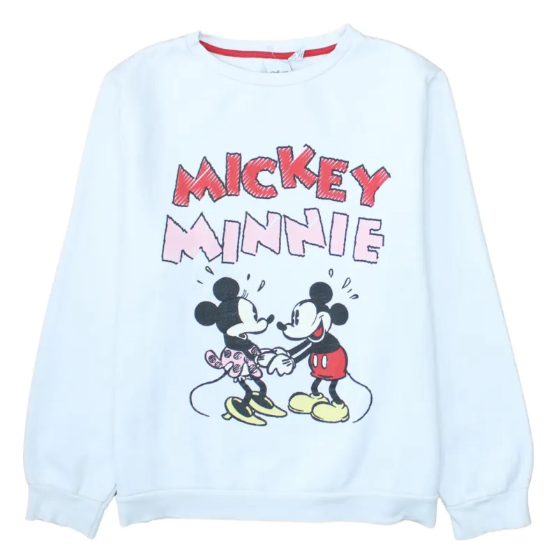 Disney White Sweatshirt Women's Large Printed Mickey Minnie Graphic Crewneck Pullover Top sold by Vintage Club