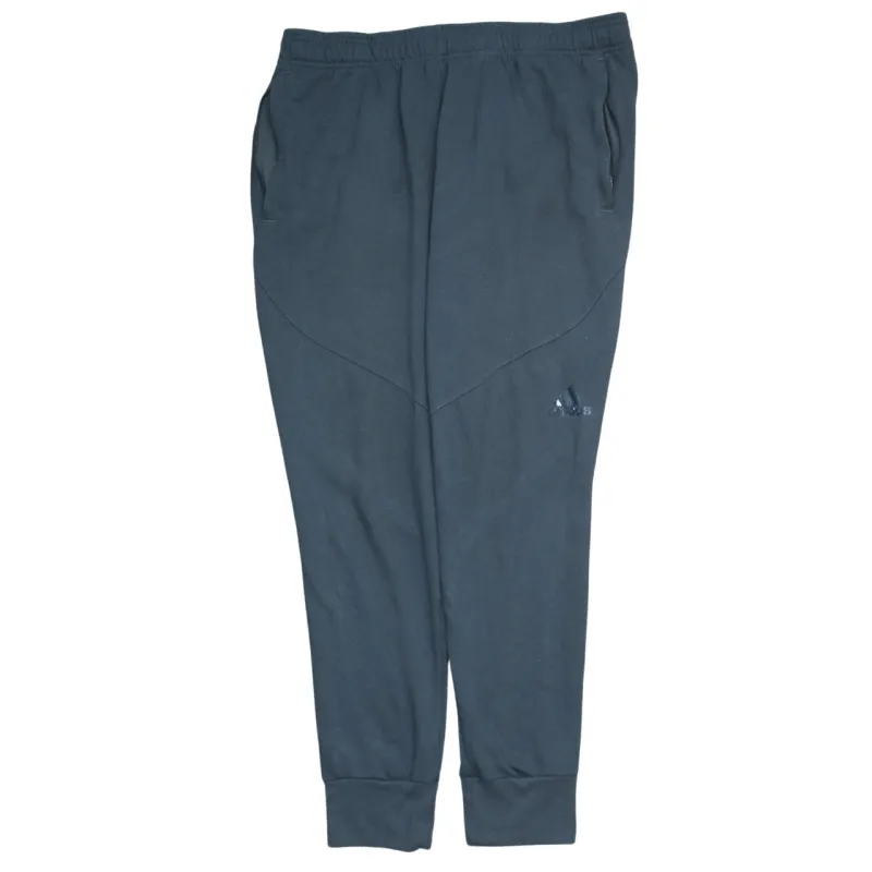Adidas Dark Grey Joggers Men’s Large Embroidered Logo Elastic Waist Cuffed Sweatpants made by Adidas