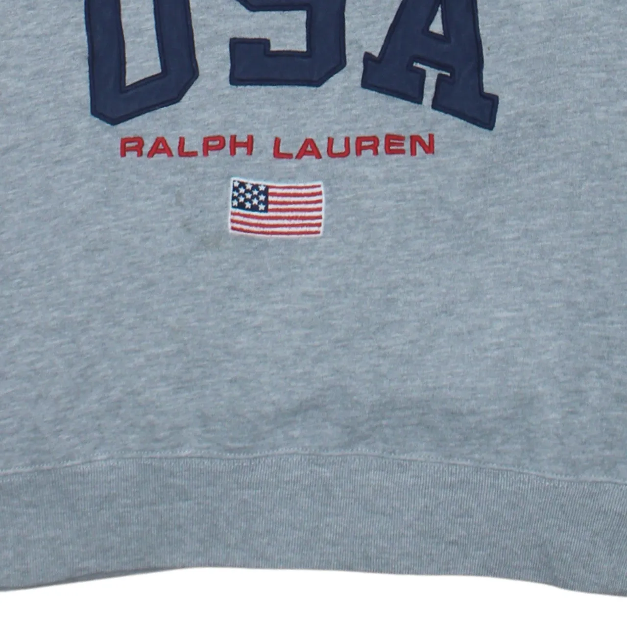 Polo Ralph Lauren Grey Sweatshirt Men's XSmall USA Flag Embroidered Logo Crewneck Pullover Top sold by Vintage Club product image thumbnail 4