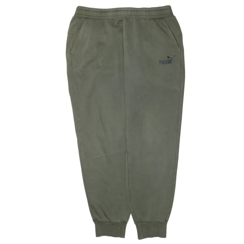 Puma Khaki Green Joggers Men’s XLarge Printed Logo Elastic Waist Cuffed Sweatpants made by Puma