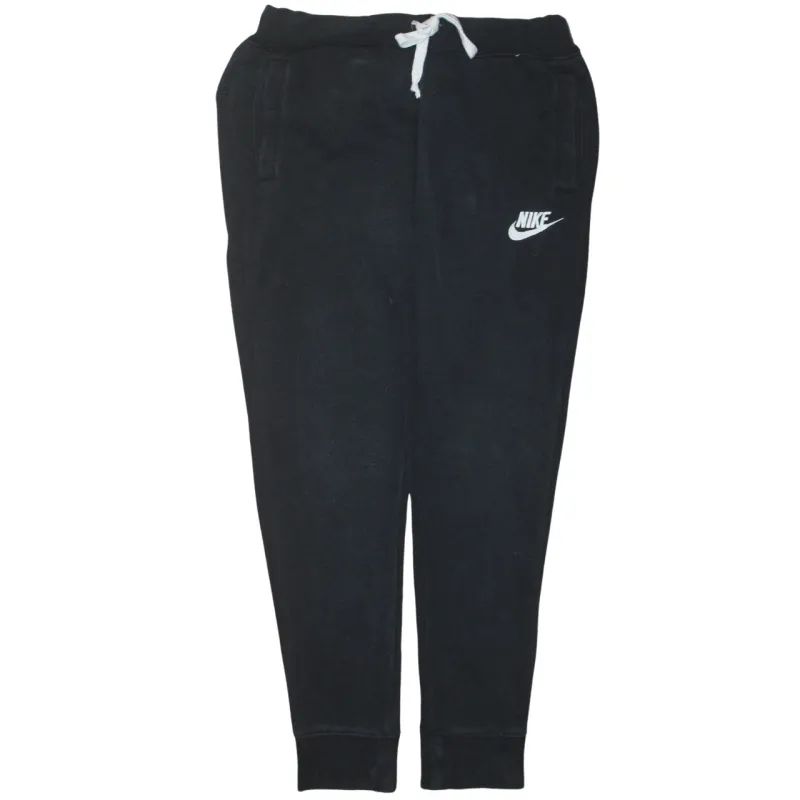 Nike Black Joggers Men’s Medium Printed Swoosh Logo Drawstring Waist Cuffed Sweatpants sold by Vintage Club