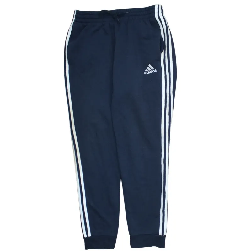 Adidas Navy Blue Joggers Men’s Medium Three Stripe Legs Embroidered Logo Sweatpants sold by Vintage Club