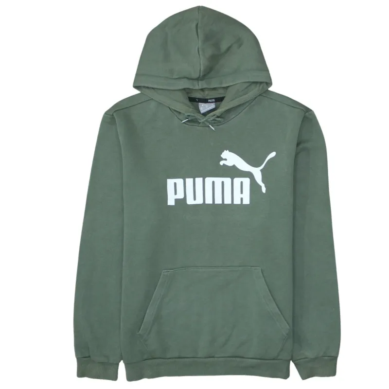 Puma Green Hoodie Men's Medium Printed Logo Front Pocket Pullover Sweatshirt sold by Vintage Club