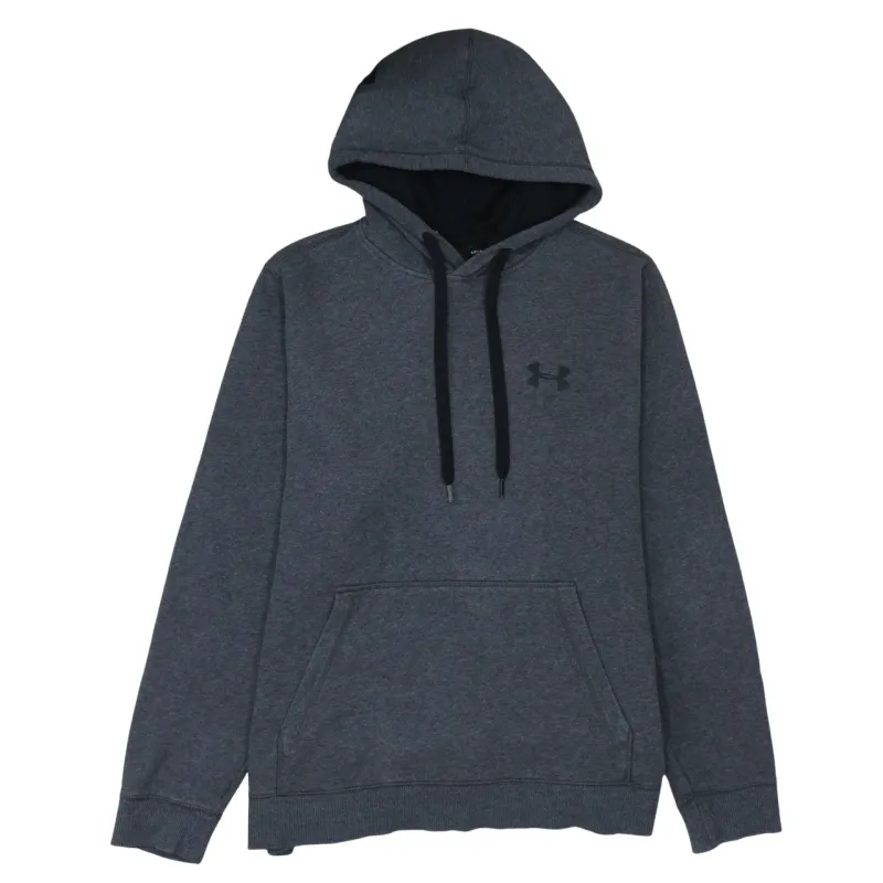 Under Armour Dark Grey Hoodie Women's Large ColdGear Embroidered Logo Fleece Pullover Sweatshirt made by Under Armour
