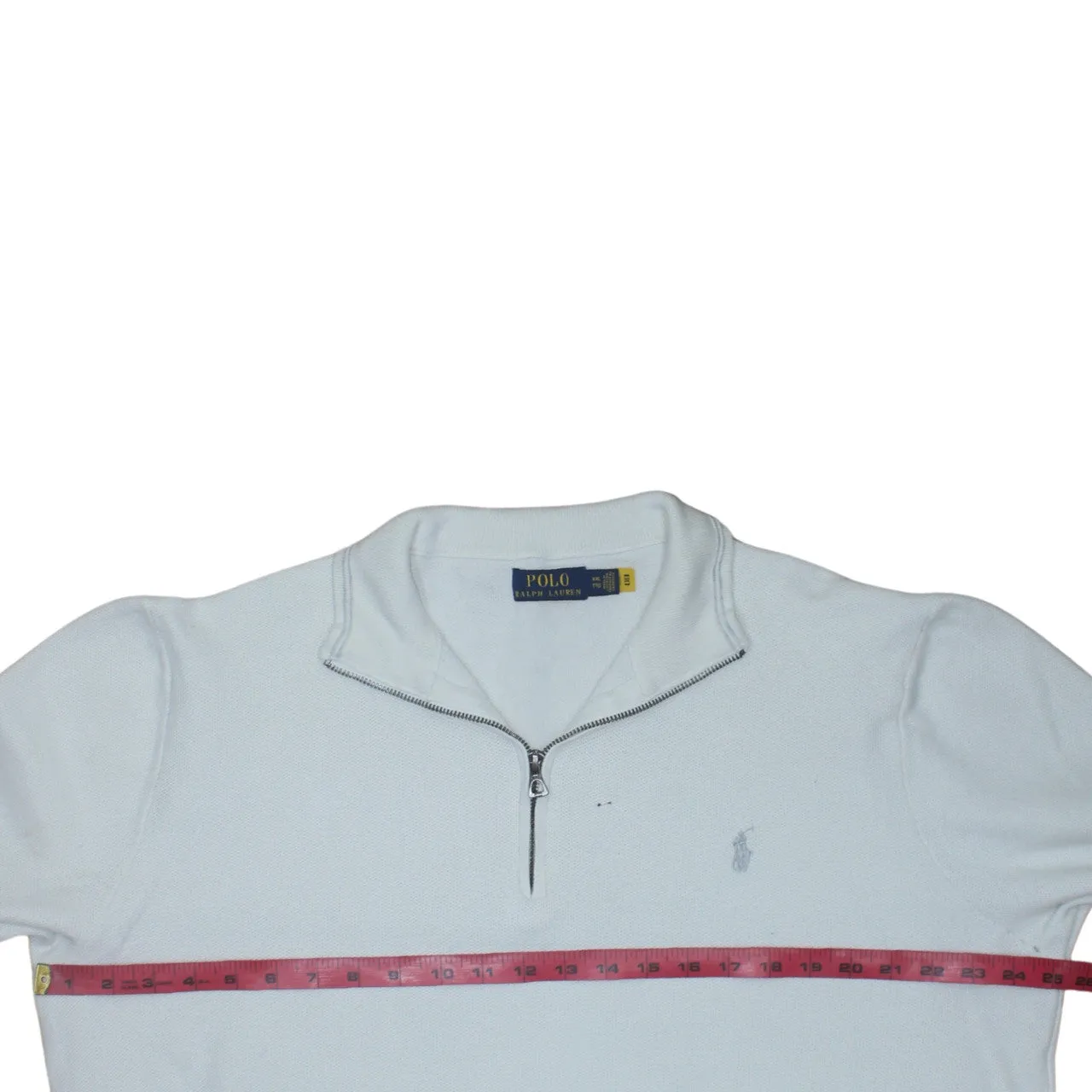 Polo Ralph Lauren White Quarter Zip Sweatshirt Women's XXLarge Embroidered Pony Pullover Jumper sold by Vintage Club product image thumbnail 5
