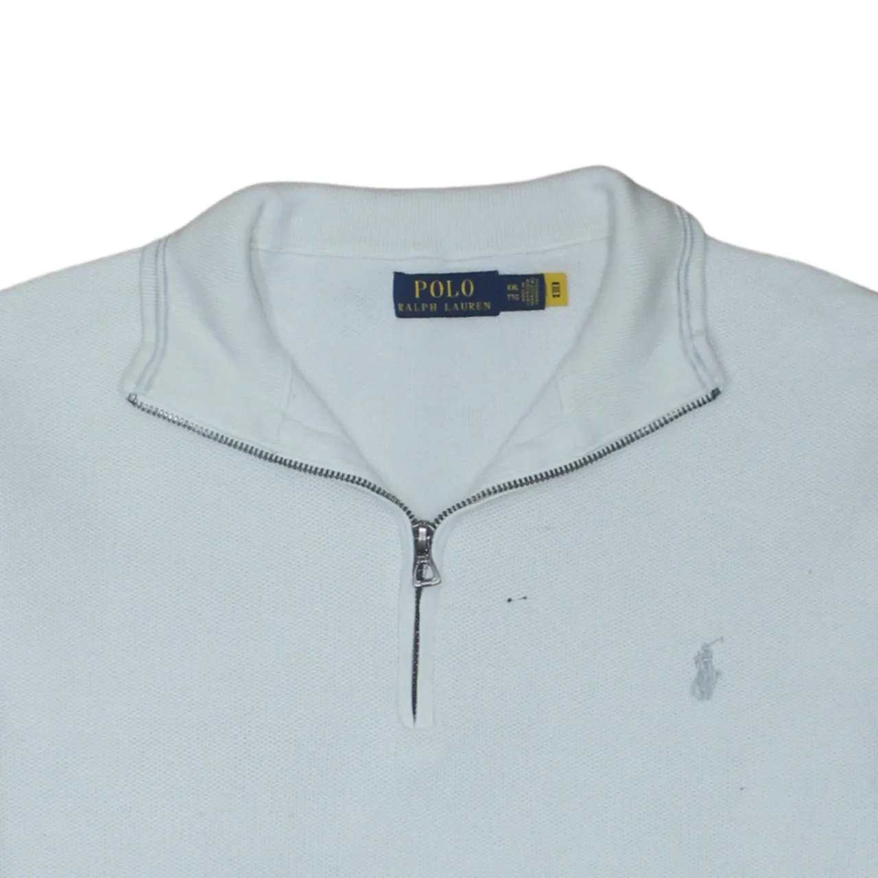 Polo Ralph Lauren White Quarter Zip Sweatshirt Women's XXLarge Embroidered Pony Pullover Jumper sold by Vintage Club product image thumbnail 3