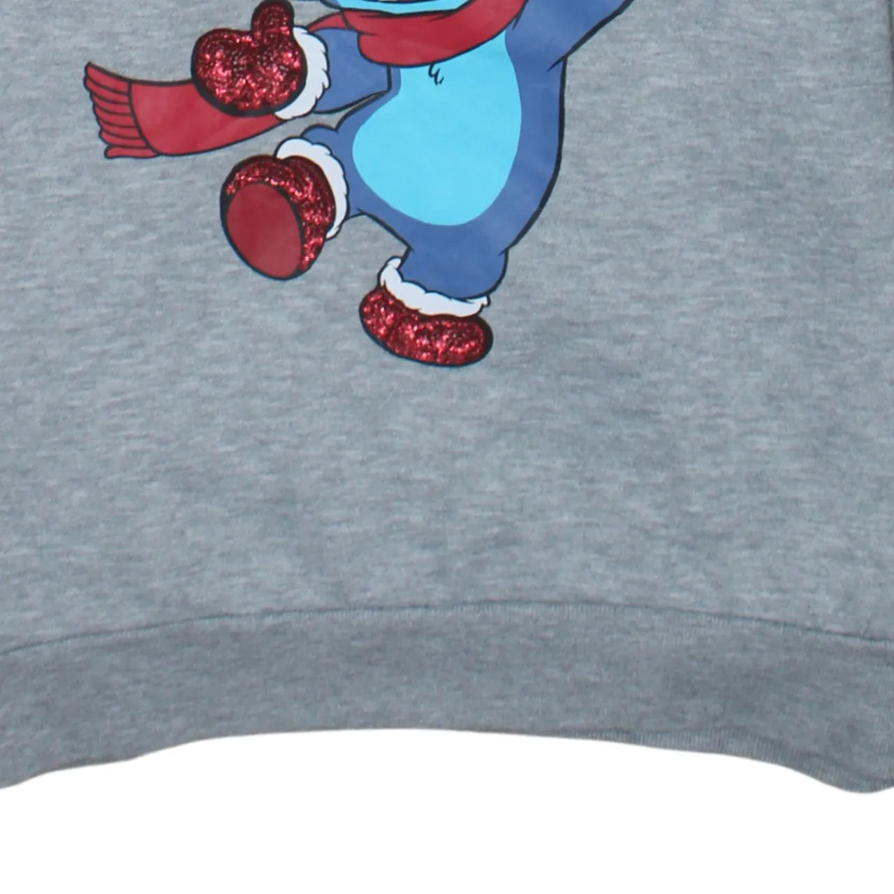 Disney Grey Sweatshirt Women’s Large Printed Merry Stitchmas Stitch Graphic Pullover Top sold by Vintage Club product image thumbnail 4