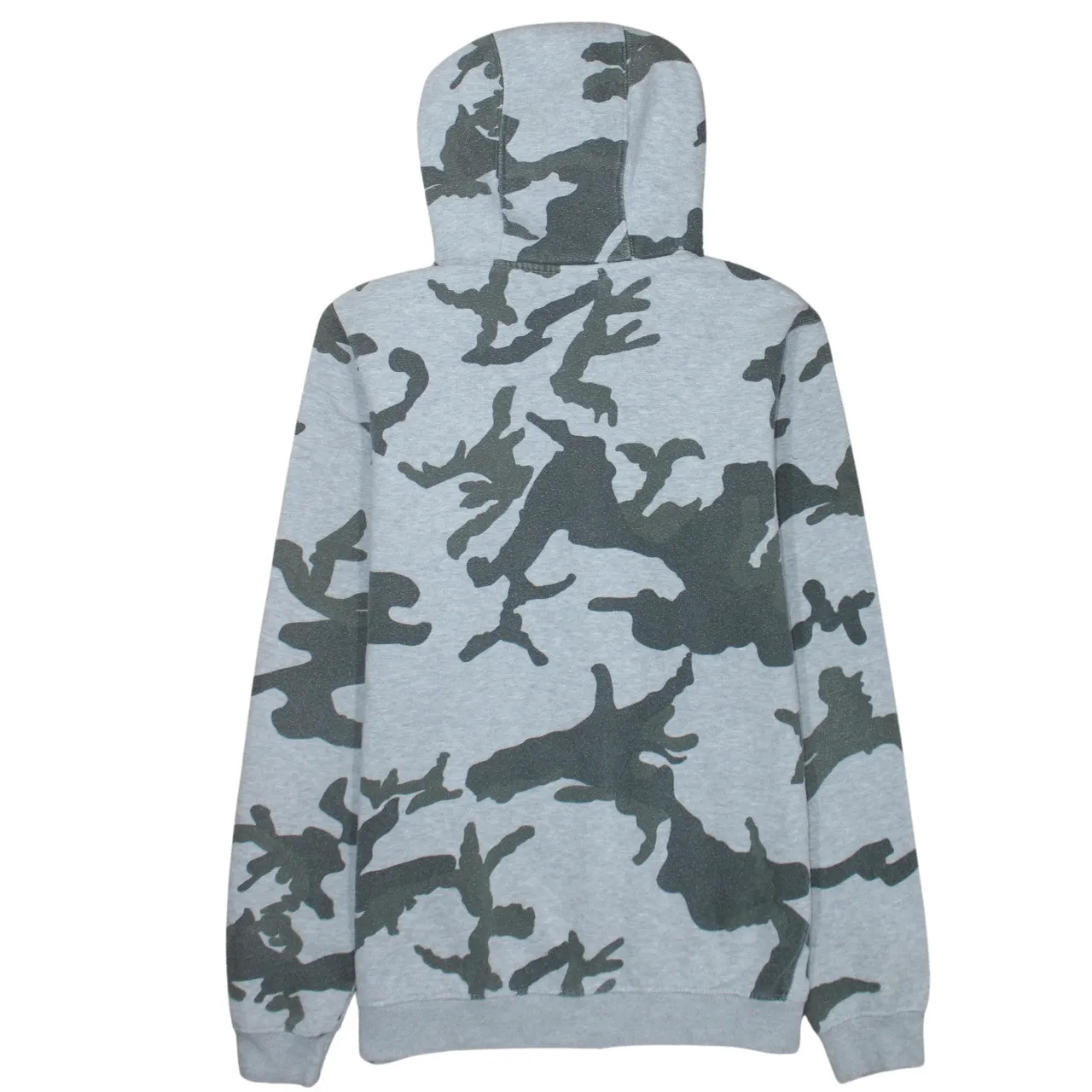 Nike Grey Camo Full Zip Hoodie Women’s Small Printed Chest Logo Fleece Sweatshirt sold by Vintage Club product image thumbnail 2