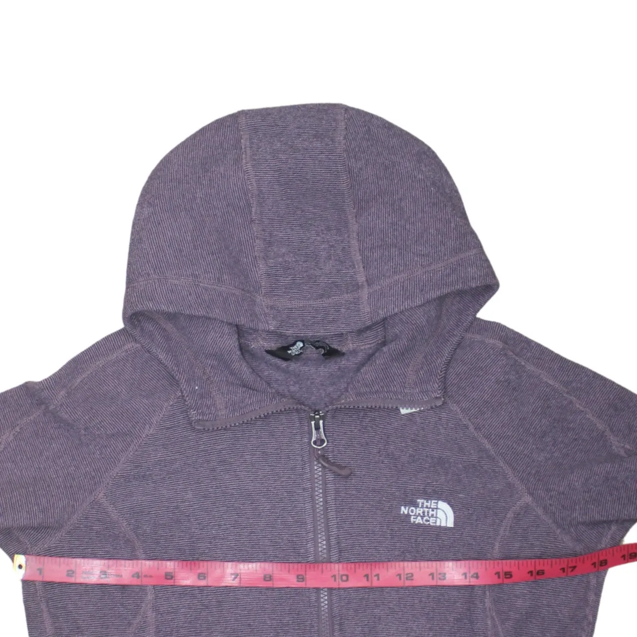 The North Face Purple Full Zip Hoodie Women’s Small Embroidered Chest Logo Fleece Jacket sold by Vintage Club product image thumbnail 5