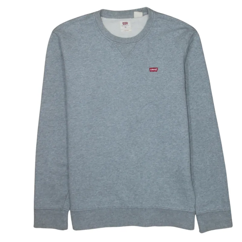 Levi's Grey Sweatshirt Men's XSmall Embroidered Chest Logo Crewneck Pullover Fleece Top made by Levi's