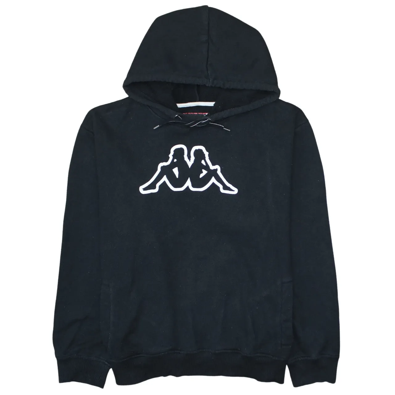 Kappa Black Hoodie Men’s XLarge Large Logo Embroidered Front Fleece Pullover Sweatshirt sold by Vintage Club