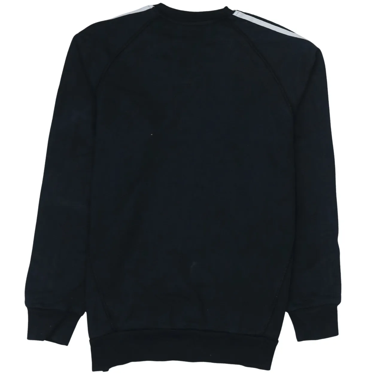 Adidas Black Sweatshirt Men's Medium Three Stripe Sleeves Embroidered Chest Logo Pullover Top sold by Vintage Club product image thumbnail 2
