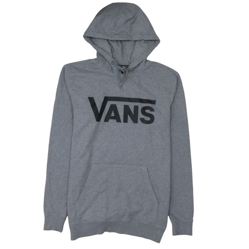Vans Grey Hoodie Women’s Medium Printed Logo Front Pocket Pullover Sweatshirt sold by Vintage Club