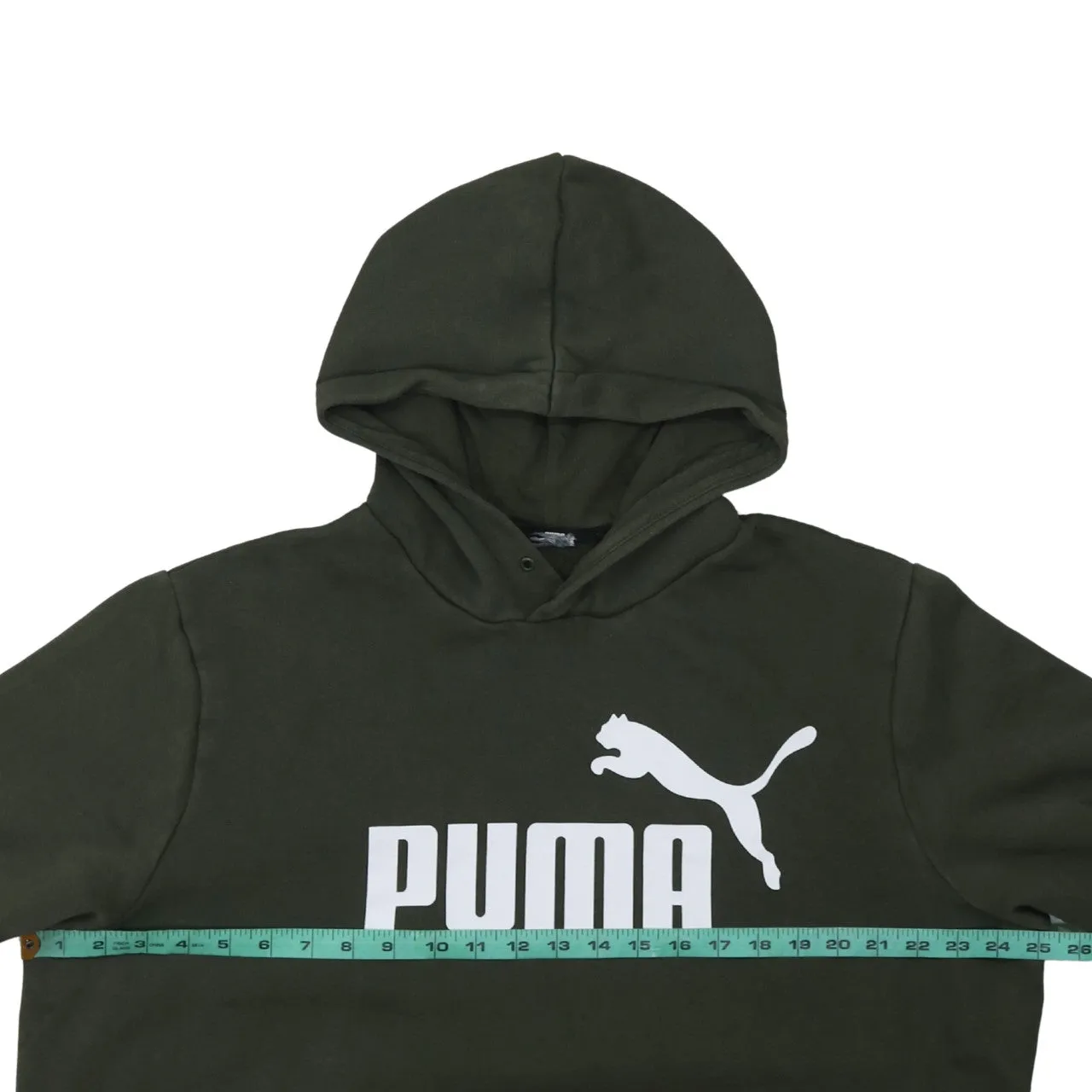 Puma Dark Green Hoodie Men's Large Printed Logo Front Pocket Fleece Pullover Sweatshirt sold by Vintage Club product image thumbnail 5