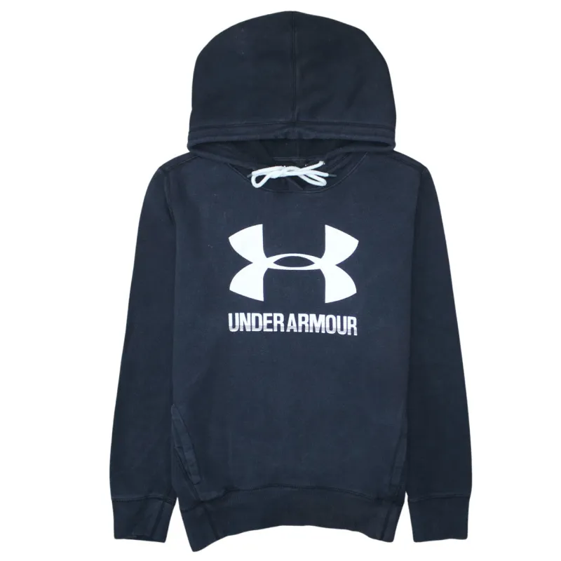 Under Armour Black Hoodie Women’s Medium Printed Logo Drawstring Hood Pouch Pocket Sweatshirt made by Under Armour
