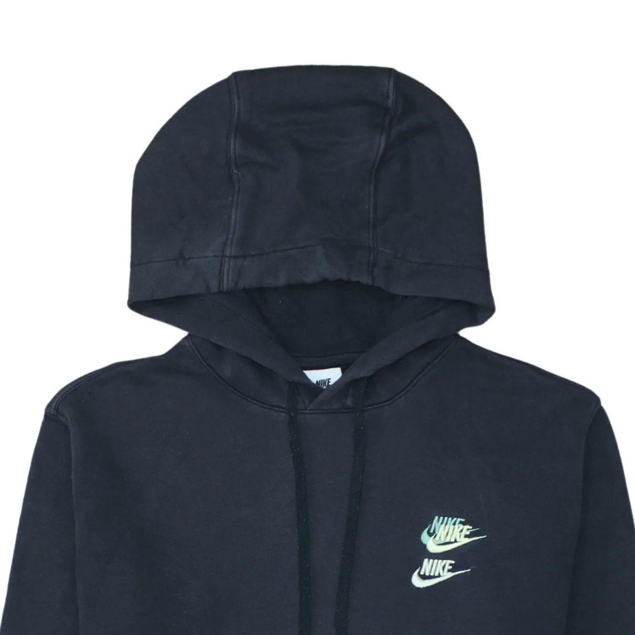 Nike Black Hoodie Men's Medium Printed Green Swoosh Logo Front Back Pullover Sweatshirt sold by Vintage Club product image thumbnail 3