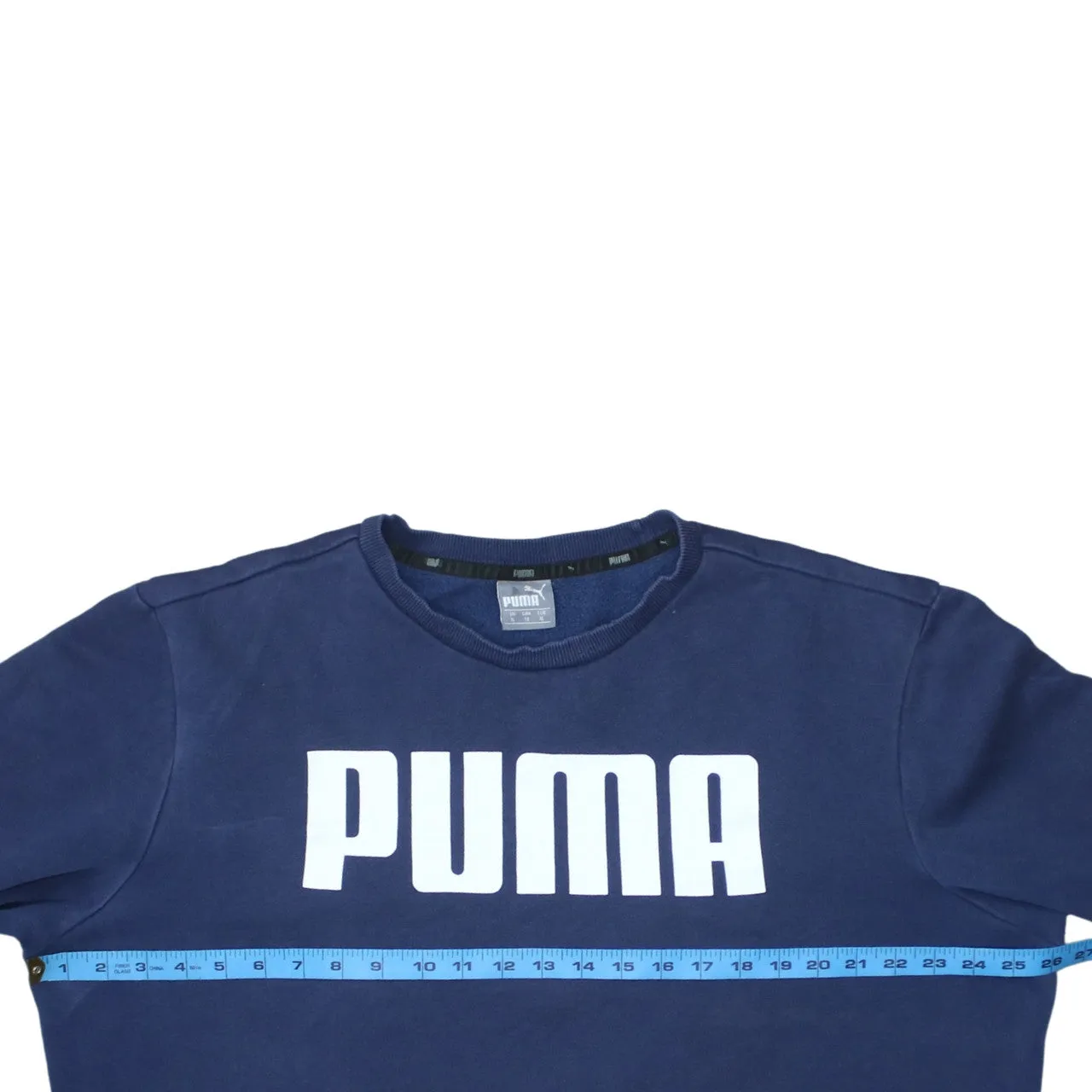 Puma Navy Blue Sweatshirt Men's XLarge Printed Logo Crewneck Pullover Fleece Top sold by Vintage Club product image thumbnail 5