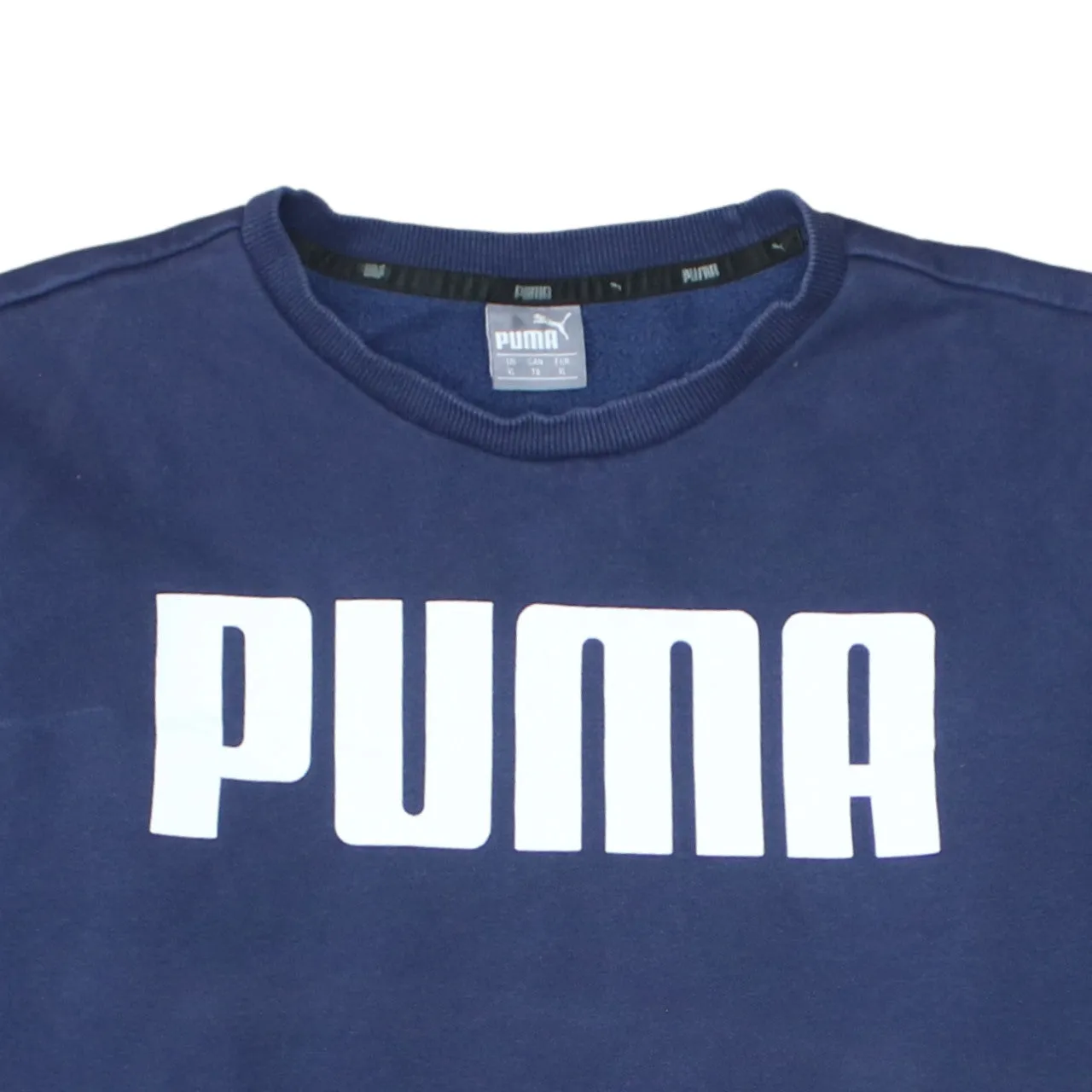 Puma Navy Blue Sweatshirt Men's XLarge Printed Logo Crewneck Pullover Fleece Top sold by Vintage Club product image thumbnail 3