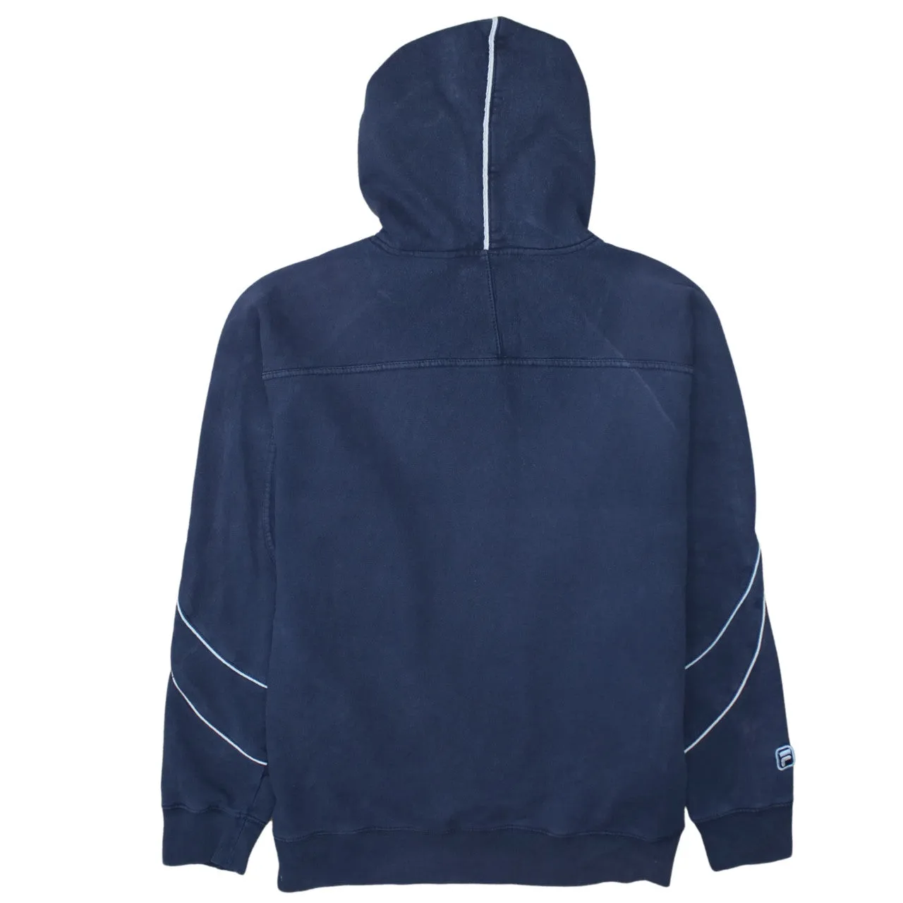 Fila Navy Blue Hoodie Women’s Large Embroidered Logo Contrast Piping Pullover Sweatshirt sold by Vintage Club product image thumbnail 2