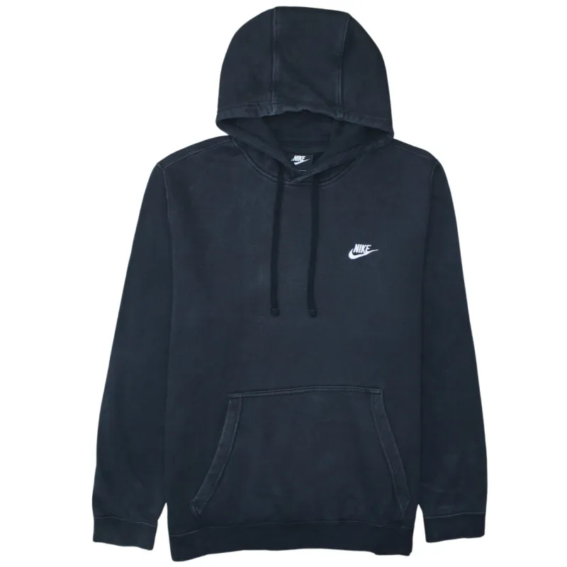 Nike Black Hoodie Women’s XLarge Embroidered Swoosh Logo Front Pocket Pullover Sweatshirt sold by Vintage Club