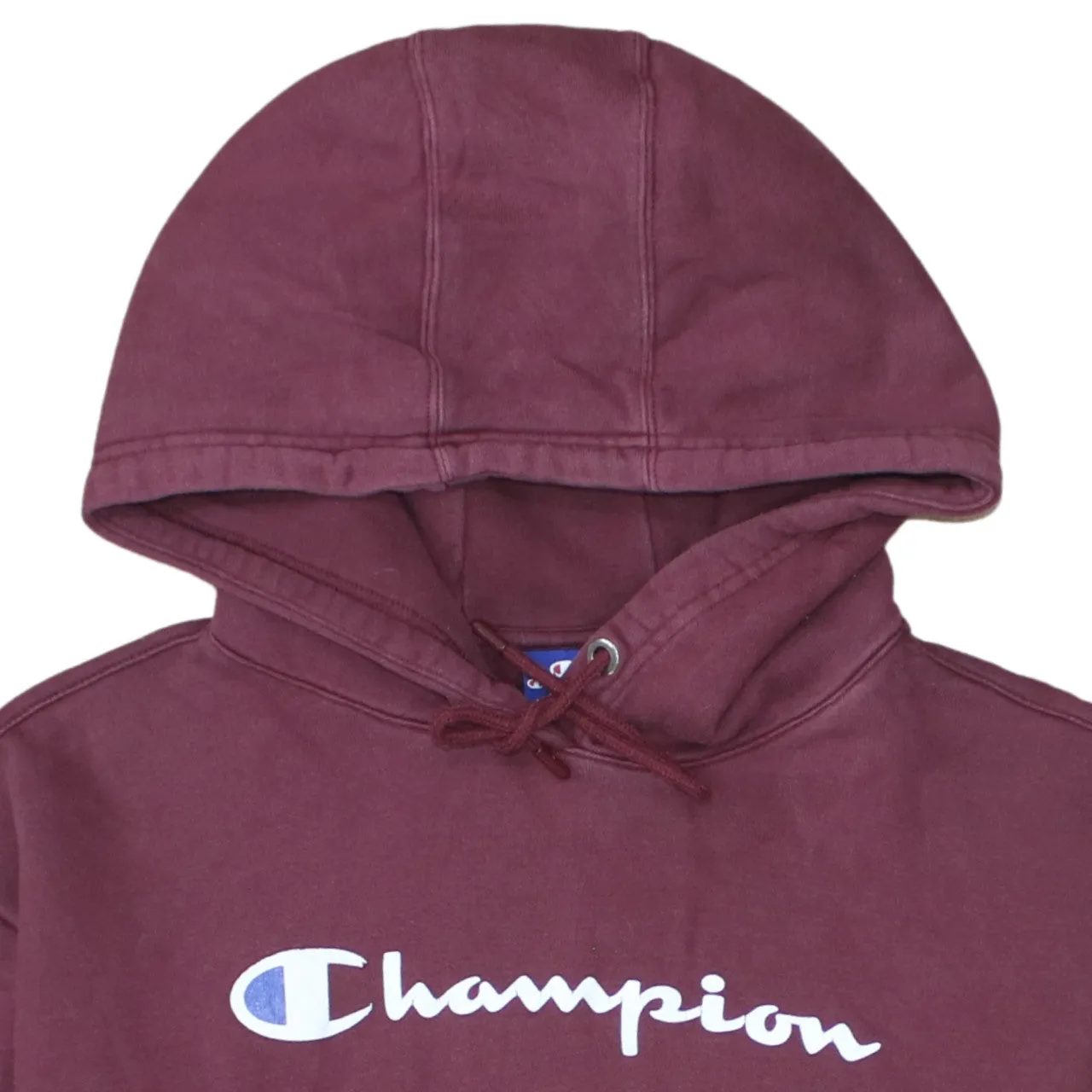 Champion Burgundy Red Hoodie Men’s XLarge Printed Script Logo Front Pocket Pullover Sweatshirt sold by Vintage Club product image thumbnail 3