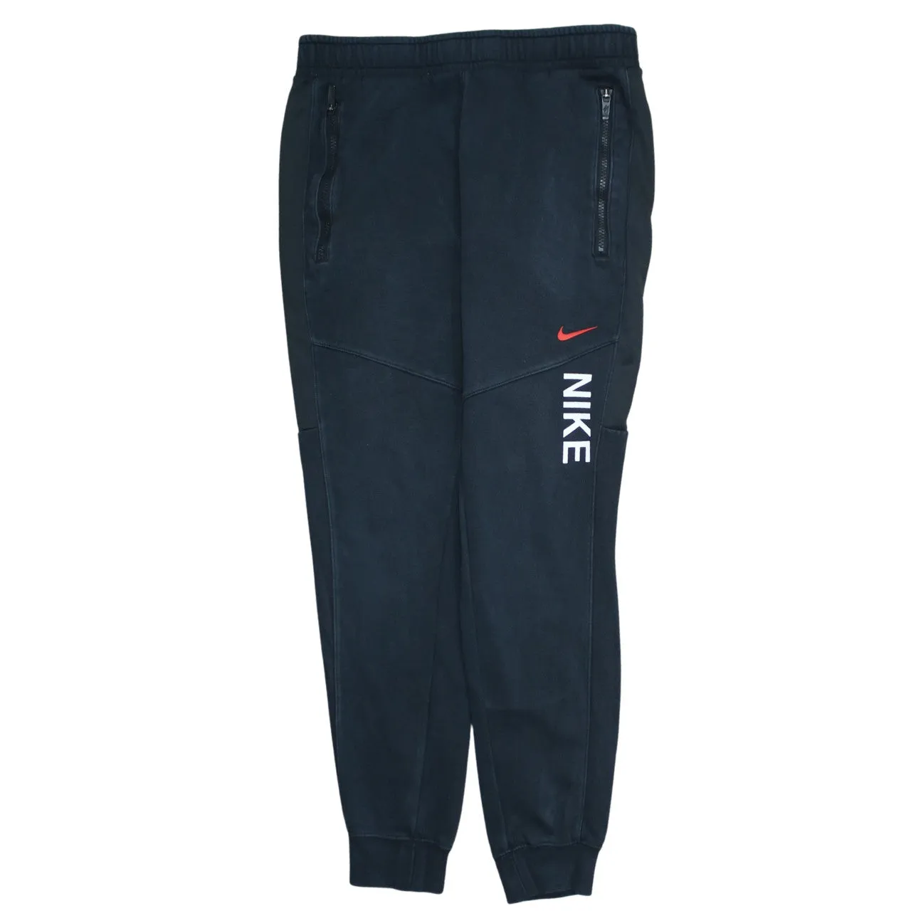 Nike Black Joggers Sweatpants Men's Small Printed Logo Zip Pockets Cuffed Track Pants sold by Vintage Club