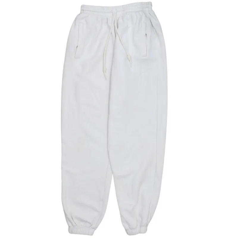 Adidas White Joggers Women’s Small Embroidered Trefoil Logo Elastic Cuff Fleece Sweatpants sold by Vintage Club
