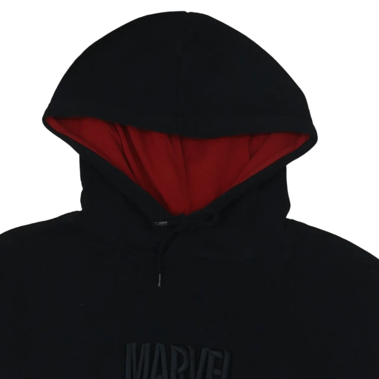 Disney Black Hoodie Men's Medium Embroidered Marvel Logo Red Lined Hood Pullover Sweatshirt sold by Vintage Club product image thumbnail 3