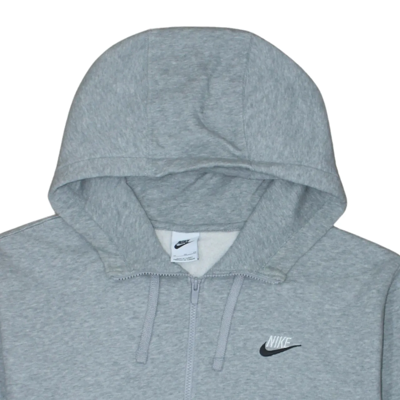 Nike Grey Full Zip Hoodie Men’s XLarge Printed Swoosh Logo Split Pocket Sweatshirt sold by Vintage Club product image thumbnail 3