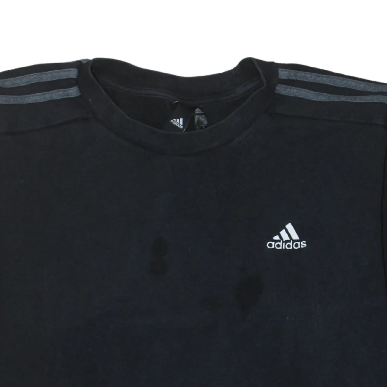 Adidas Black Sweatshirt Men's XLarge Embroidered Chest Logo Three Stripe Sleeves Pullover Top sold by Vintage Club product image thumbnail 3