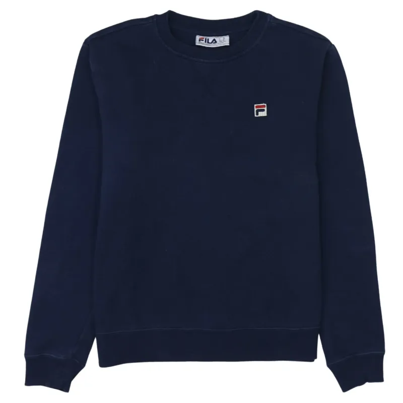 Fila Navy Blue Sweatshirt Men’s Medium Embroidered Chest Logo Ribbed Cuffs Crewneck Pullover made by Fila