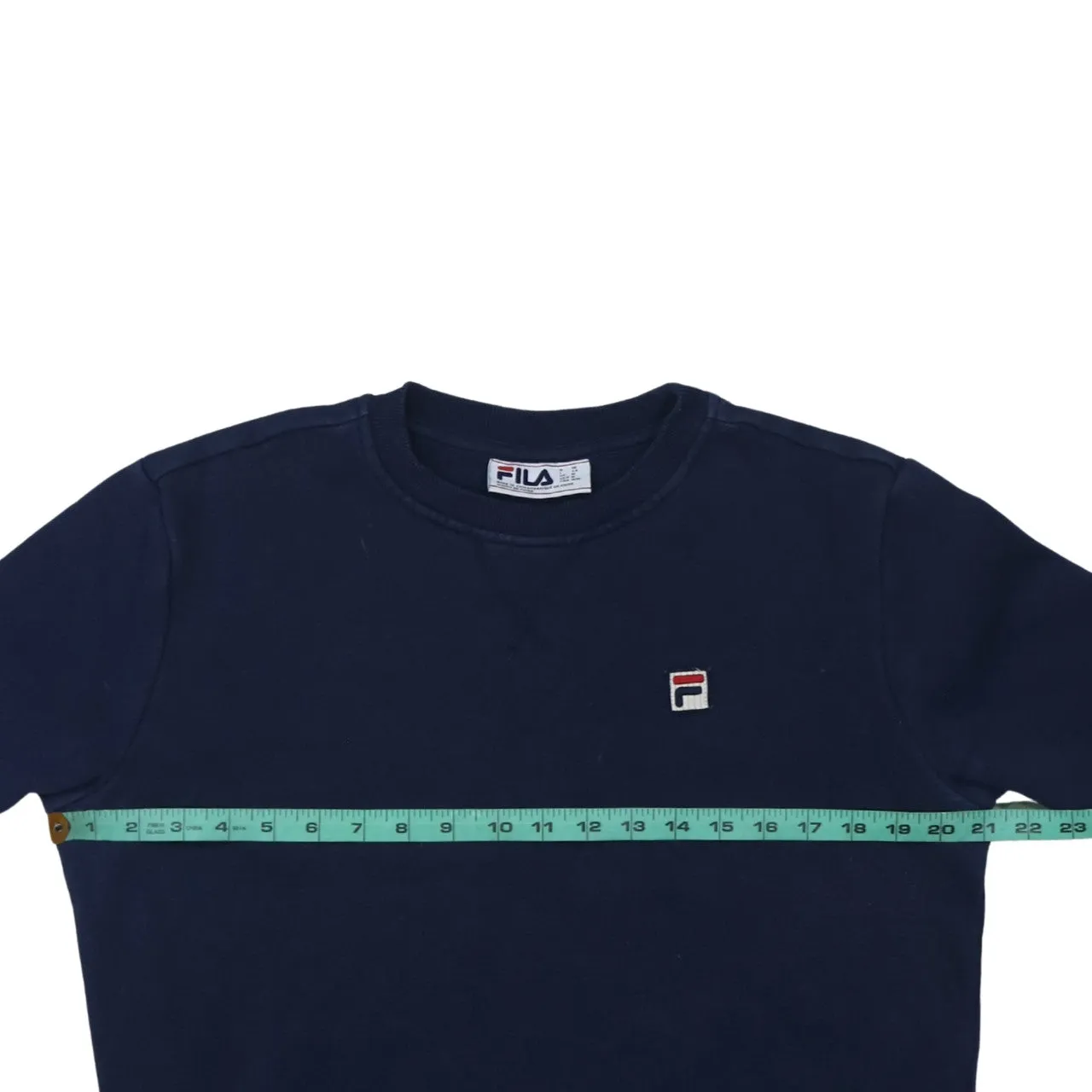 Fila Navy Blue Sweatshirt Men’s Medium Embroidered Chest Logo Ribbed Cuffs Crewneck Pullover sold by Vintage Club product image thumbnail 5