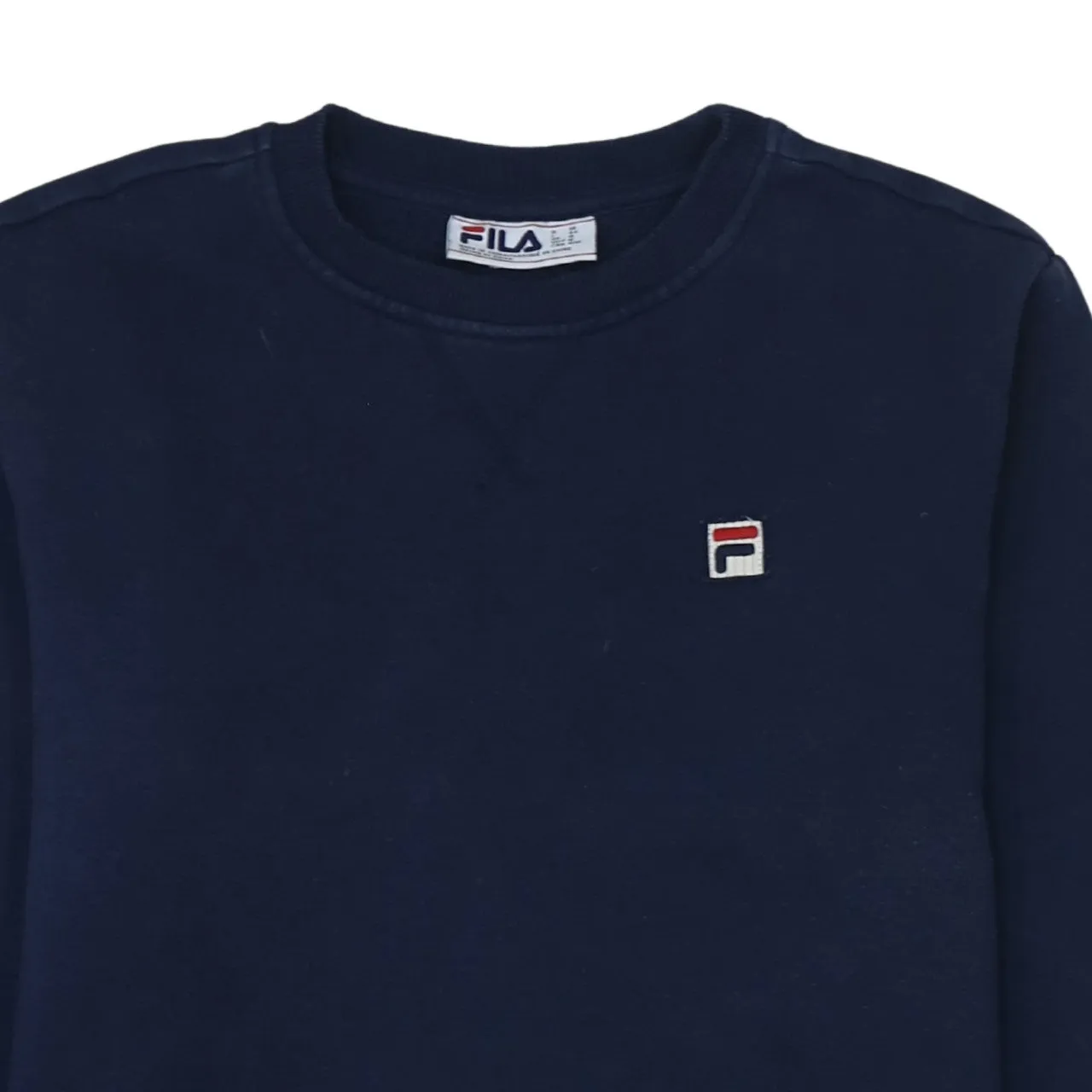Fila Navy Blue Sweatshirt Men’s Medium Embroidered Chest Logo Ribbed Cuffs Crewneck Pullover sold by Vintage Club product image thumbnail 3