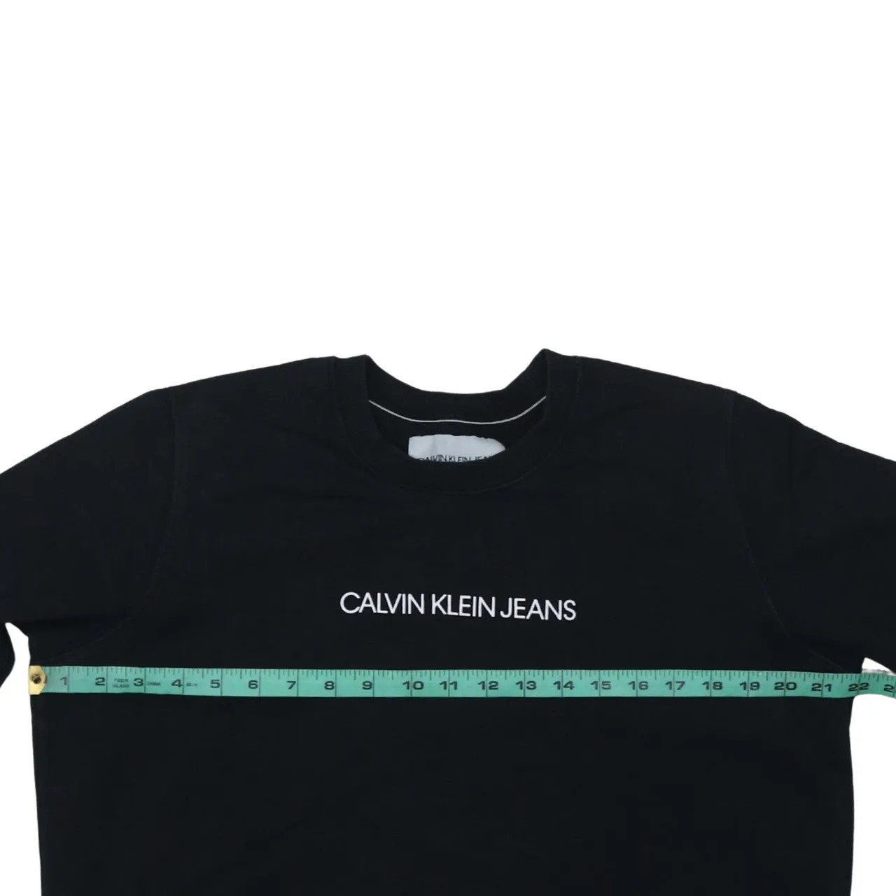 Calvin Klein Black Sweatshirt Women’s Large Embroidered Logo Crewneck Pullover Top sold by Vintage Club product image thumbnail 5